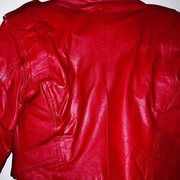 Vintage Genuine Leather red jacket - Picture 9 of 16